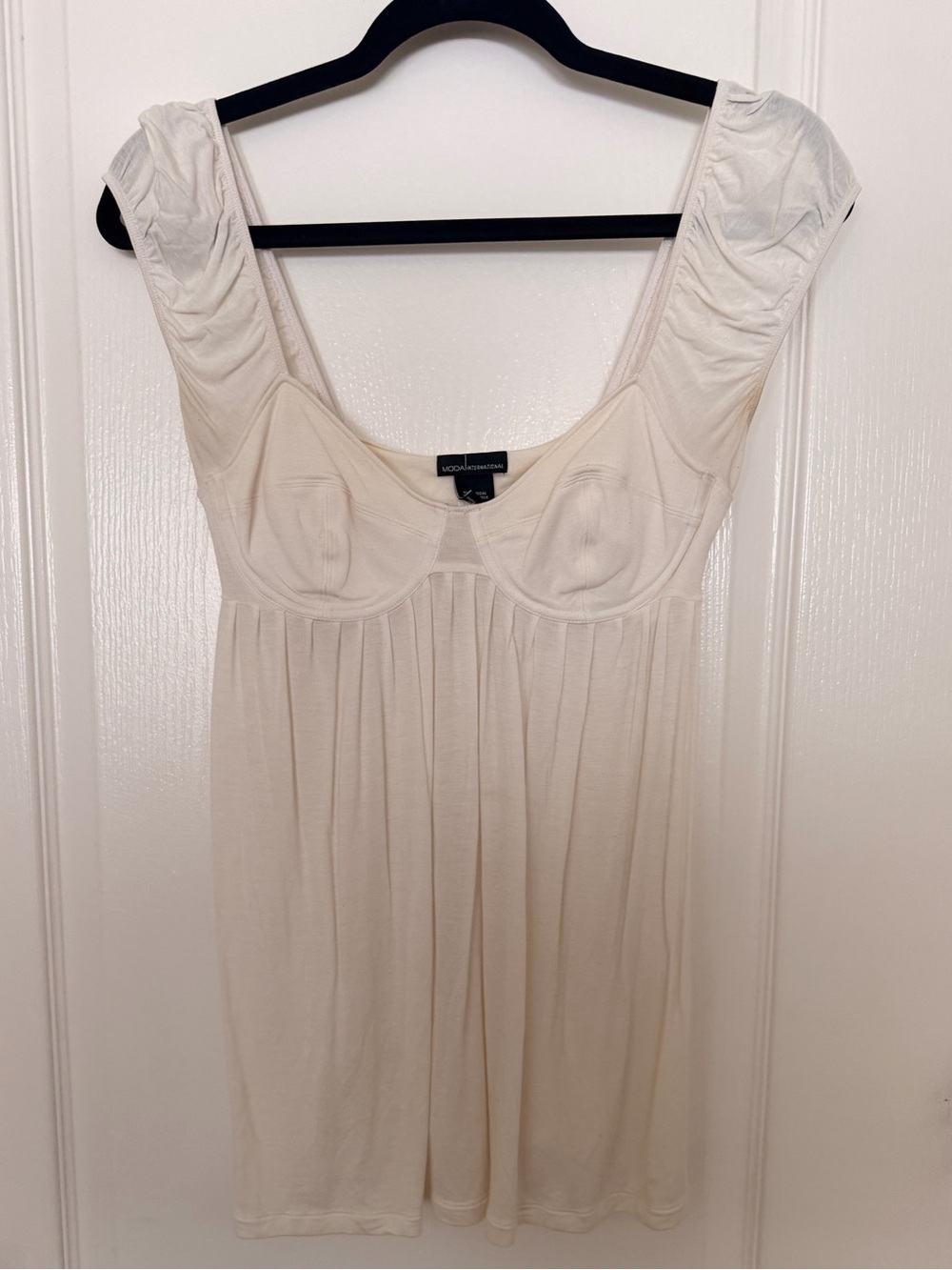 White Bustier Cap Sleeve Top